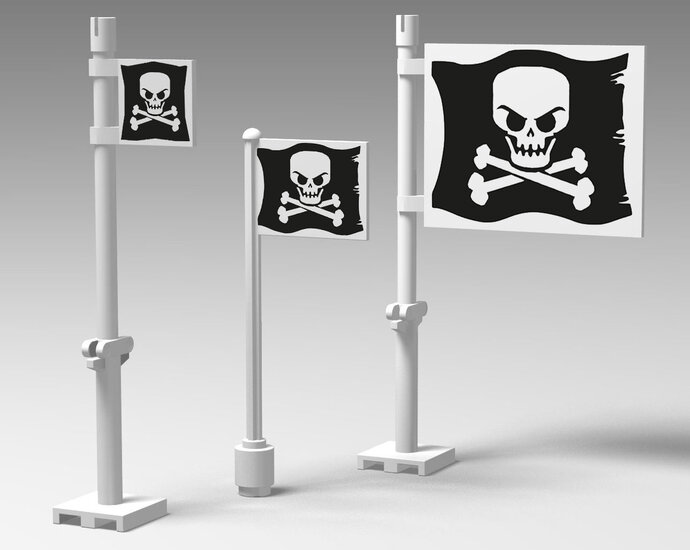Custom Sticker - Pirates &amp; Pirates II Jolly Roger Flags