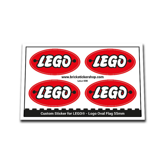 Custom Sticker - Lego Logo for Oval Flag 55mm