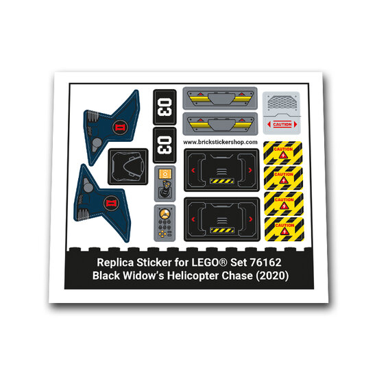 Replacement Sticker for Set 76162 - Black Widow&#039;s Helicopter Chase