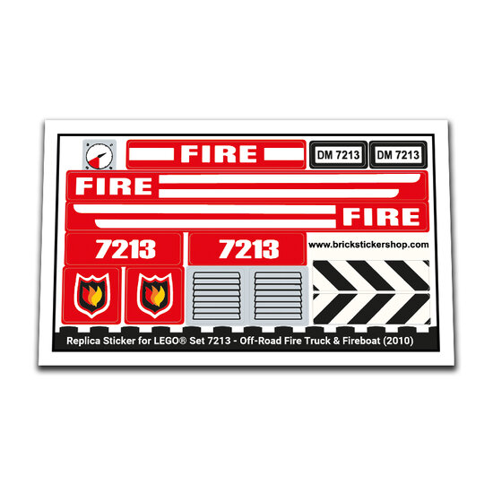 Replacement Sticker for Set 7213 - Off-Road Fire Truck &amp; Fireboat