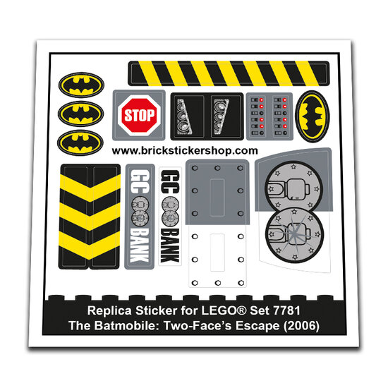 Replacement Sticker for Set 7781 - The Batmobile: Two-Face&#039;s Escape