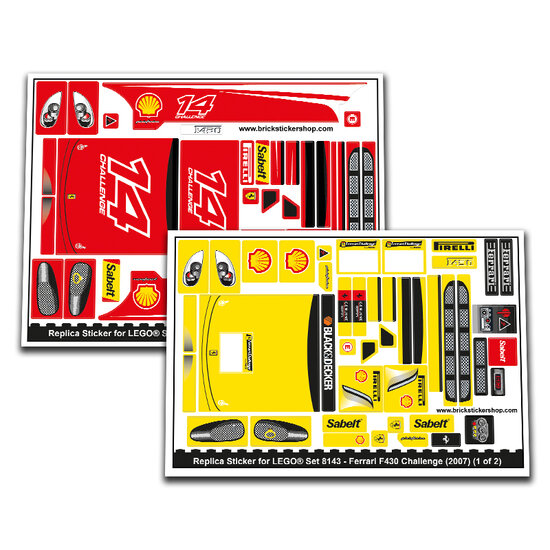 Replacement Sticker for Set 8143 - Ferrari F430 Challenge