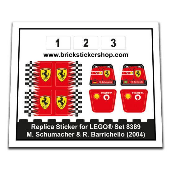 Replacement Sticker for Set 8389 - M. Schumacher &amp; R. Barrichello