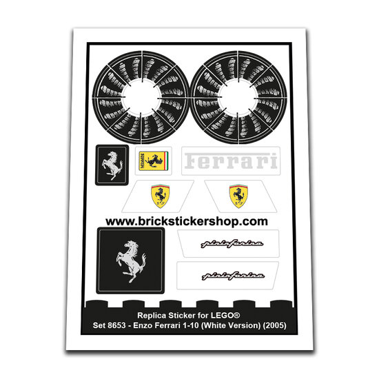 Replacement Sticker for Set 8653 - Enzo Ferrari (White) 1:10