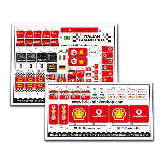 Replacement Sticker for Set 8672 - Ferrari Finish Line (Barichello Version)