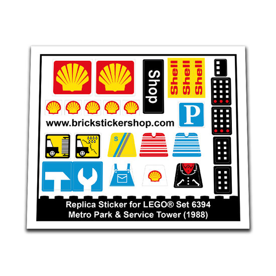 Replacement Sticker for Set 6394 - Metro Park &amp; Service Tower