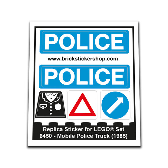Replacement Sticker for Set 6450 - Mobile Police Truck