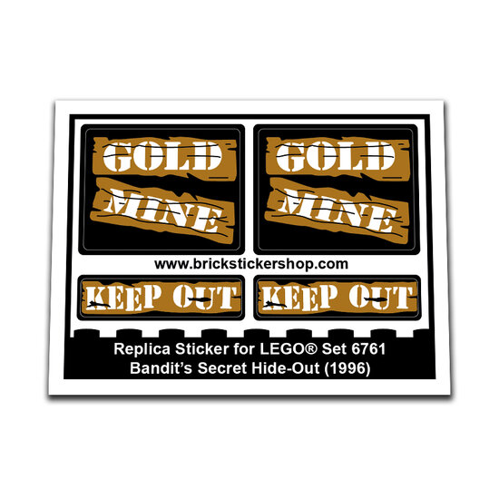 Replacement Sticker for Set 6761 - Bandit&#039;s Secret Hide-Out