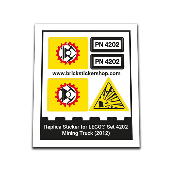 Replacement Sticker for Set 4202 - Mining Truck