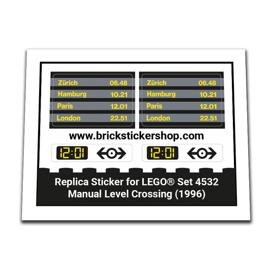 Replacement Sticker for Set 4532 - Manual Level Crossing