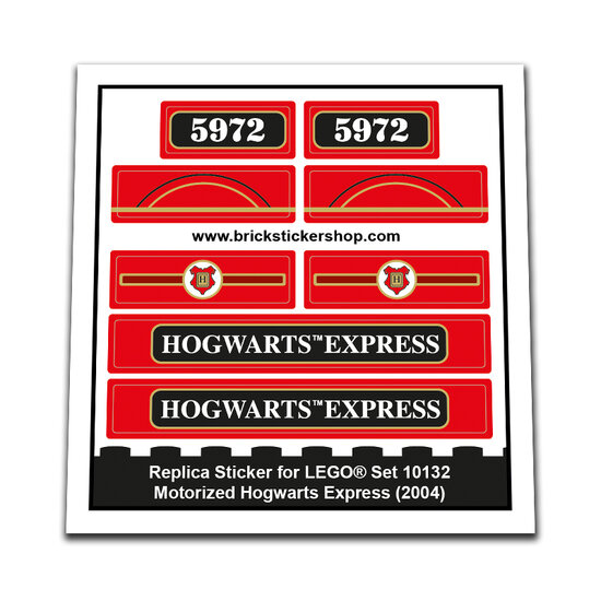Replacement Sticker for Set 10132 - Motorized Hogwarts Express