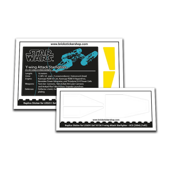 Replacement Sticker for Set 10134 - Y-wing Attack Starfighter - UCS
