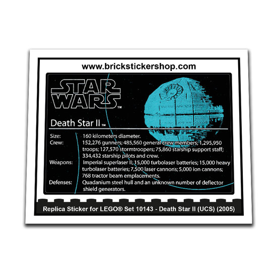 Replacement Sticker for Set 10143 - Death Star II