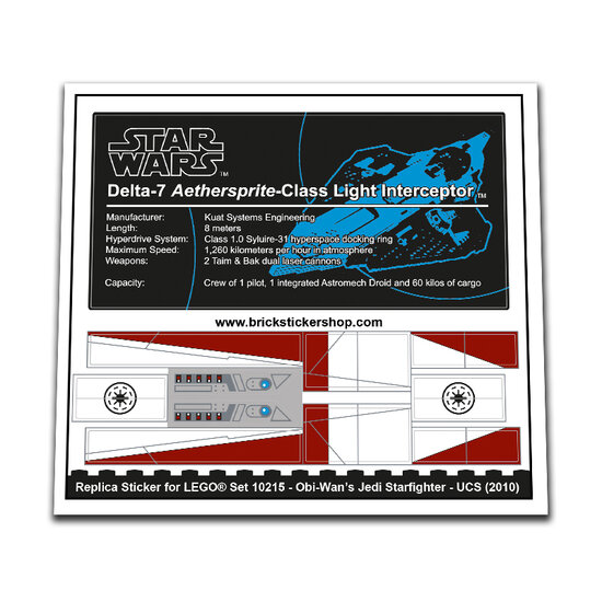 Replacement Sticker for Set 10215 - Obi-Wan&#039;s Jedi Starfighter - UCS