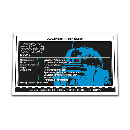 Replacement Sticker for Set 10225 - R2-D2 - UCS