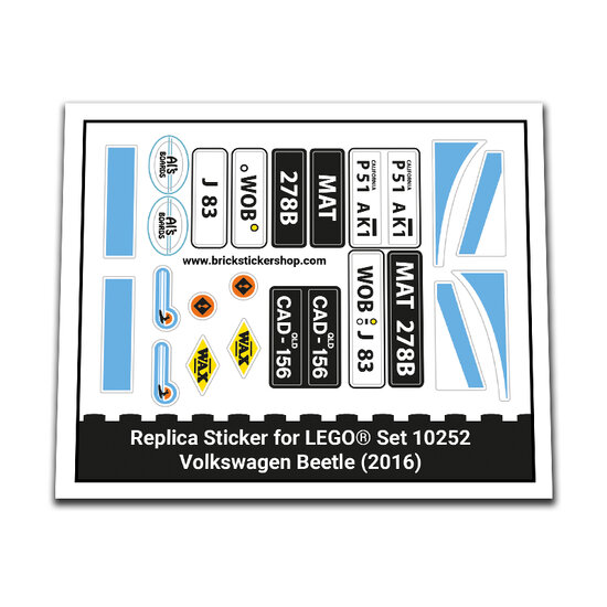 Replacement Sticker for Set 10252 - Volkswagen Beetle