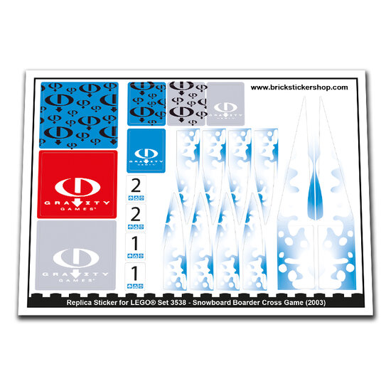 Replacement Sticker for Set 3538 - Snowboard Boarder Cross Game