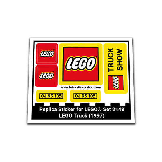Replacement Sticker for Set 2148 - LEGO Truck
