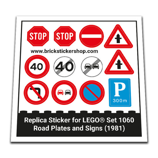 Replacement Sticker for Set 1060 - Road Plates and Signs