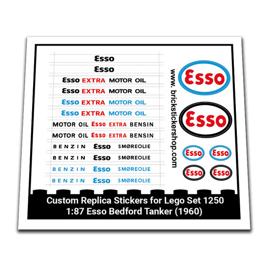 Replacement Sticker for Set 1250 - 1:87 Esso Bedford Tanker