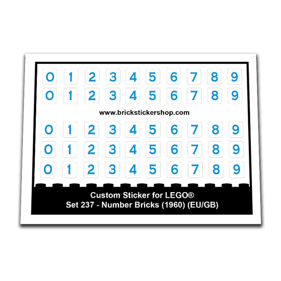 Replacement Sticker for Set 237 - Number Bricks (EU/GB)