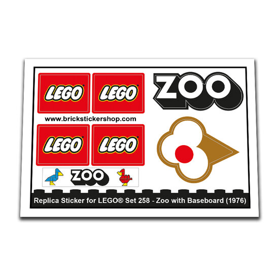 Replacement Sticker for Set 258 - Zoo with Baseboard