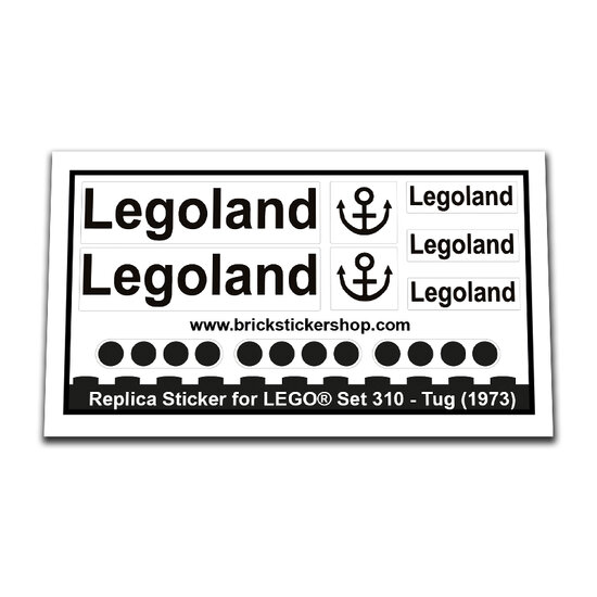 Replacement Sticker for Set 310 - Tug