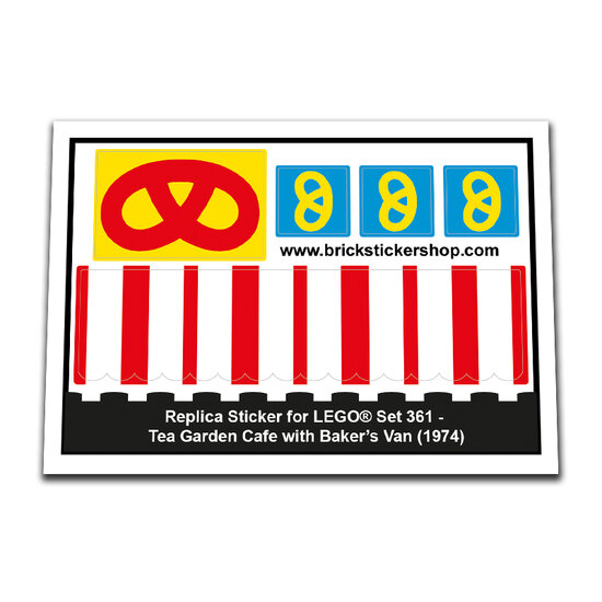 Replacement Sticker for Set 361 - Tea Garden Cafe with Baker&#039;s Van