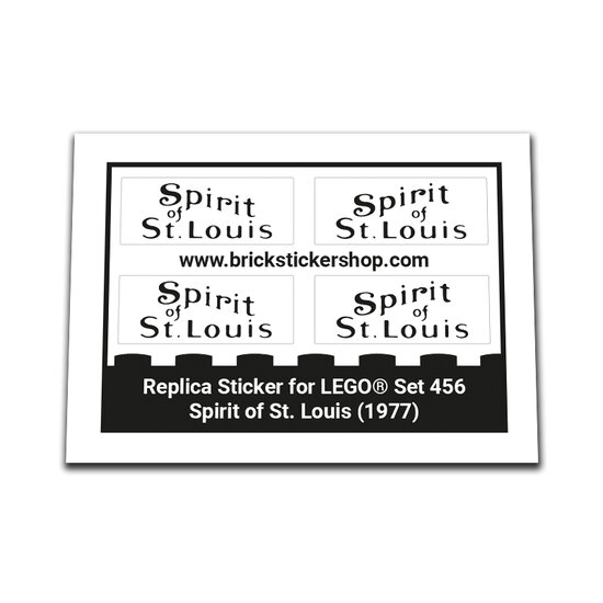 Replacement Sticker for Set 456 - Spirit of St. Louis