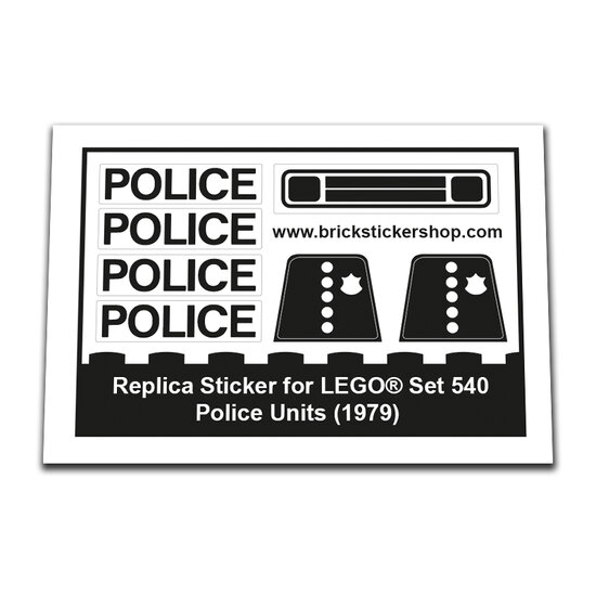 Replacement Sticker for Set 540 - Police Units