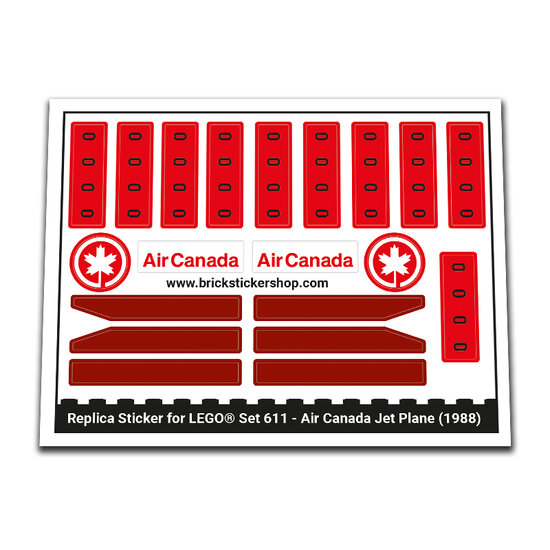Replacement Sticker for Set 611-2 - Air Canada Jet Plane