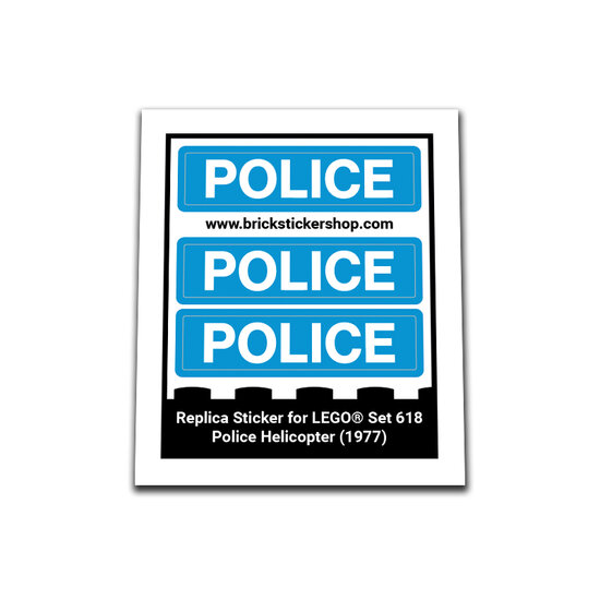 Replacement Sticker for Set 618 - Police Helicopter