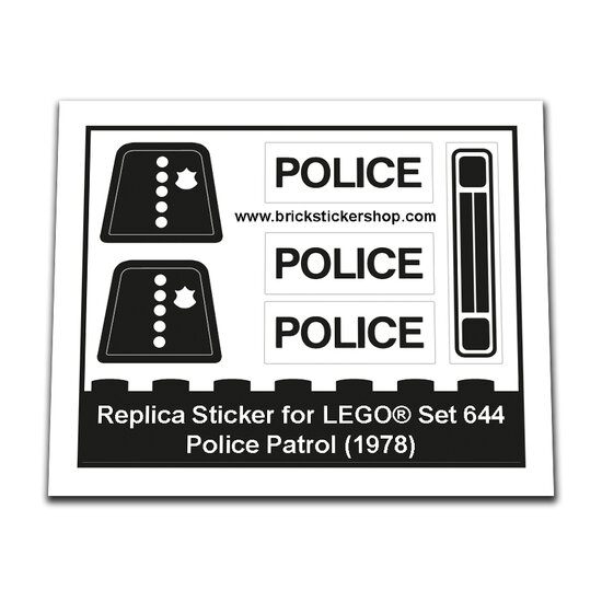 Replacement Sticker for Set 644 - Police Patrol