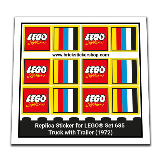 Replacement Sticker for Set 685 - Truck with Trailer