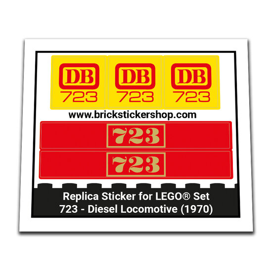 Replacement Sticker for Set 723 - Diesel Locomotive