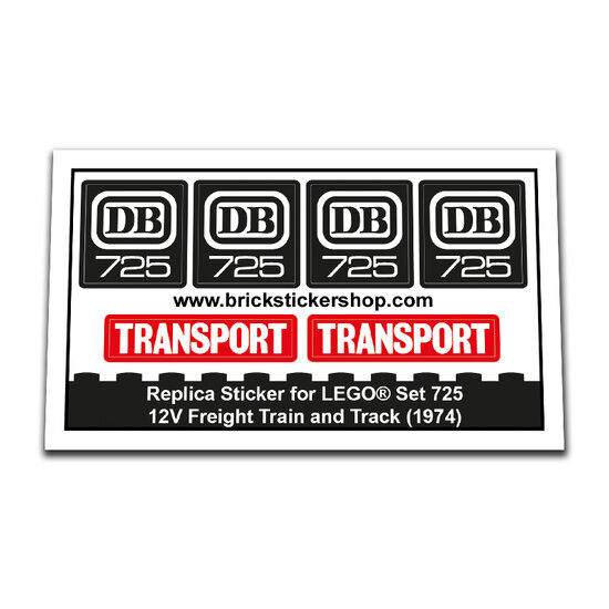Replacement Sticker for Set 725 - 12V Freight Train and Track
