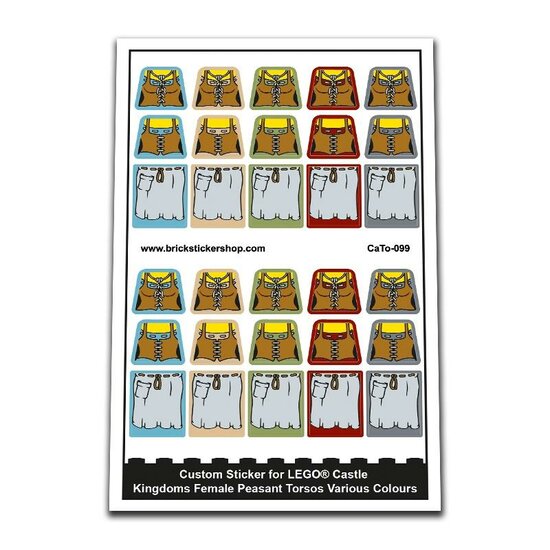 Custom Sticker - Kingdoms Female Peasant Torsos