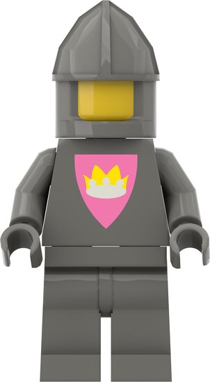 Custom Sticker - Classic Crown Shield Torsos (Light Grey on Dark Pink Shield)