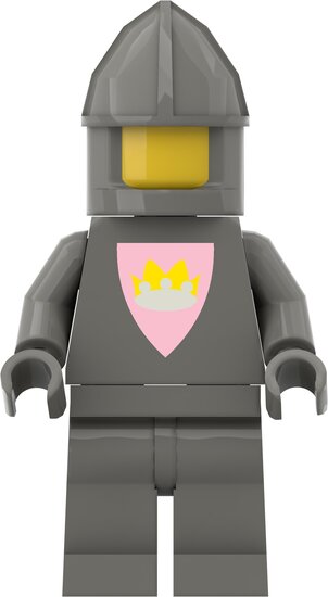 Custom Sticker - Classic Crown Shield Torsos (Light Grey on Pink Shield)