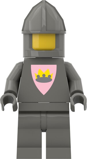 Custom Sticker - Classic Crown Shield Torsos (Dark Grey on Pink Shield)