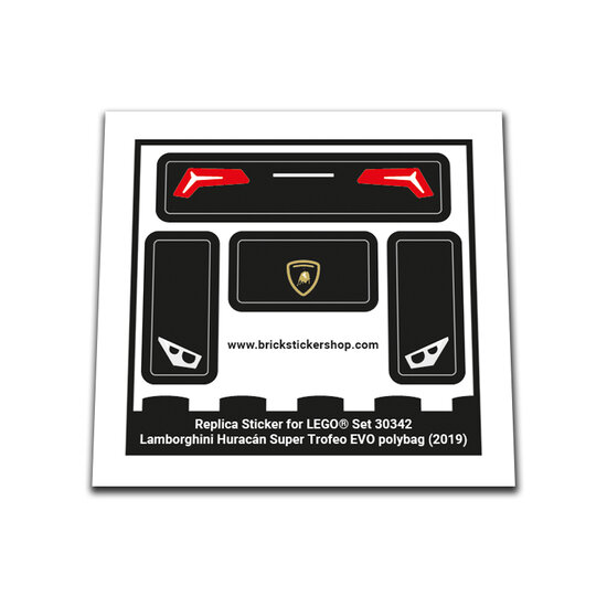 Replacement Sticker for Set 30342 - Lamborghini Hurac&aacute;n Super Trofeo EVO polybag