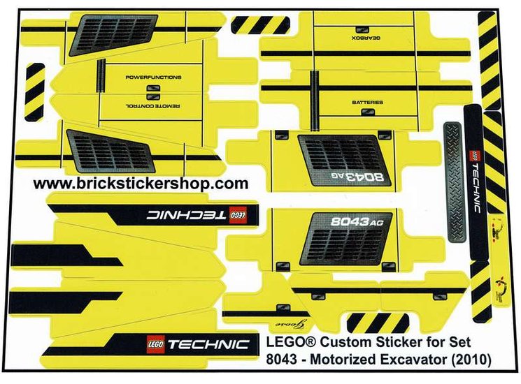 Replacement Sticker for Set 8043 - Motorized Excavator