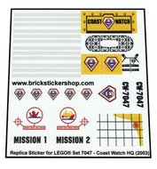 Replacement Sticker for Set 7047 - Coast Watch HQ