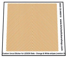 Custom Sticker - Uncut Orange &amp; White Stripes (version 2, 1mm)