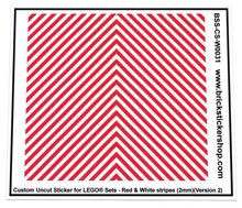 Custom Sticker - Uncut Red &amp; White Stripes (version 2, 2mm)