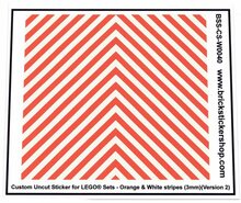Custom Sticker - Uncut Orange &amp; White Stripes (version 2, 3mm)