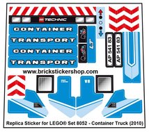 Replacement Sticker for Set 8052 - Container Truck