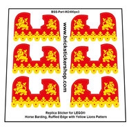 Horse Barding, Ruffled Edge with Yellow Lions Pattern