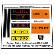 Rebrickable MOC-61848 - Porsche 911 Dutch Highway Police by Cooter78NL