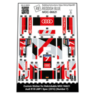 Custom Sticker for Rebrickable MOC 96621 - Audi R18 LMP1 Spec (2016) (Number 7)